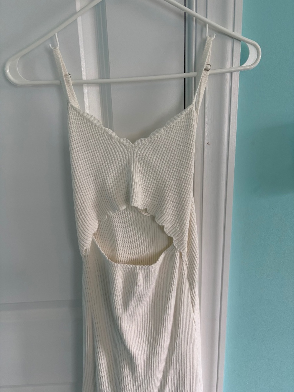 Anthropologie white eyelet/ ribbed maxi dress